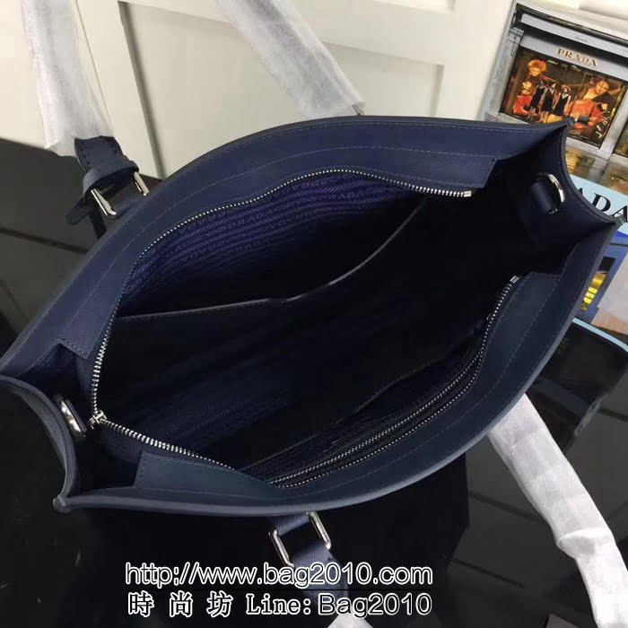 普拉達PRADA原單 最新款2VG014-1F藍色原單爆款男士商務手提包 PHY1490